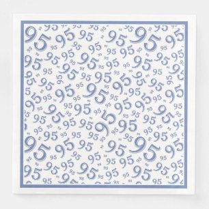 95th Birthday Party Number Pattern Blue/White Napkin