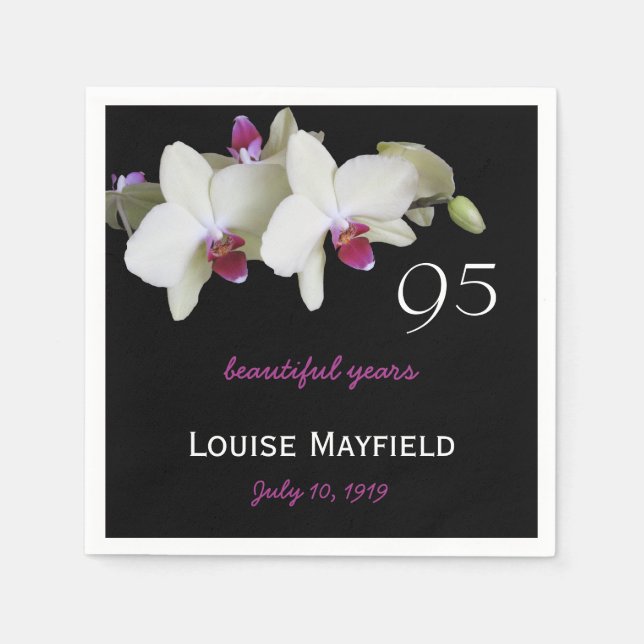 95th Birthday Party Paper Napkins (Front)