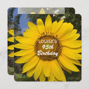95th Birthday Party Sunflower Invitation