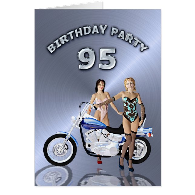 95th Birthday party with a girl and motorbike (Front)