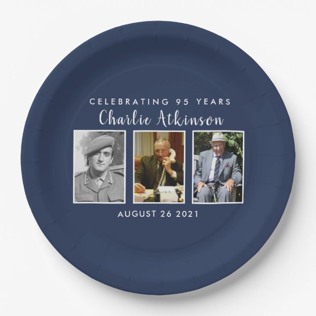 95th birthday photo plate (Front)