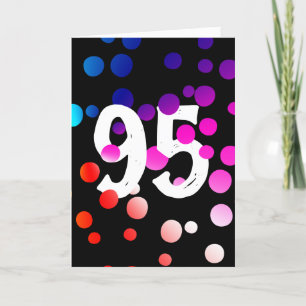 95th Birthday Rainbow Dots on Black Card