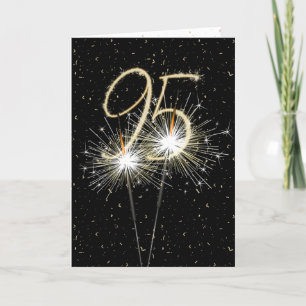 95th Birthday Sparkler on black Card