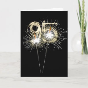 95th Birthday Sparklers on Black Card