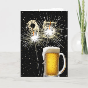 95th Birthday Sparklers With Beer Mug Card