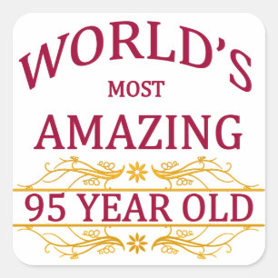 95th. Birthday Square Sticker