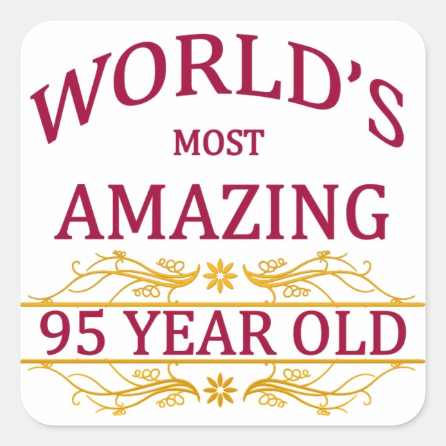 95th. Birthday Square Sticker (Front)