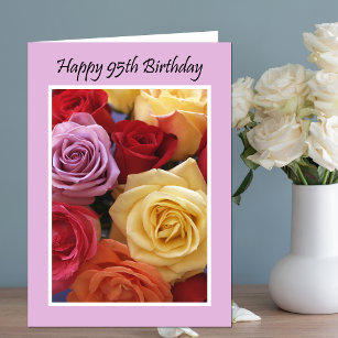95th Birthday Stunning Rose Bouquet Card
