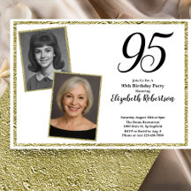 95th Custom Photo White and Gold