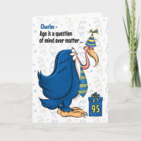 95th Funny Birthday Blue Buzzard in a Tie
