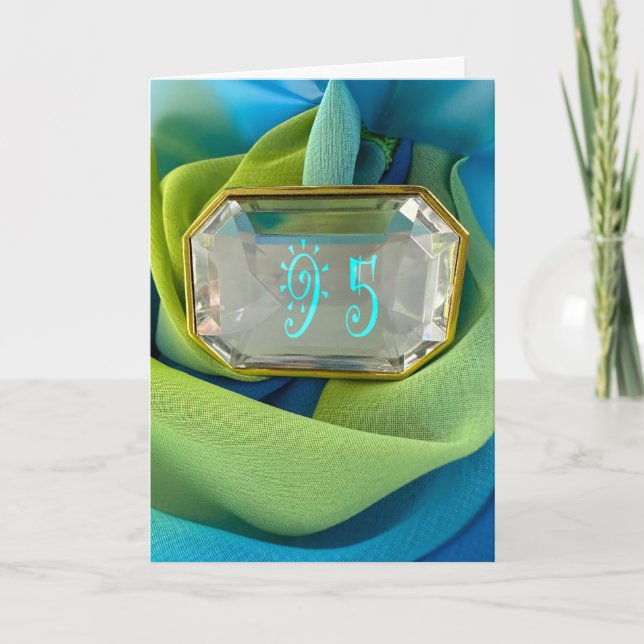 95th Happy Birthday 95 years gem jewel Card (Front)