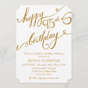 95th, Ninety Fifth Birthday Party Celebration Invitation