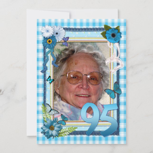 95th Photo birthday party invitation (Front)