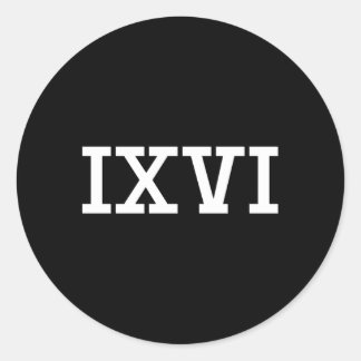 96 Ancient Ro Numerals Classic Round Sticker