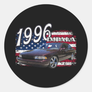 96 Impala Lowrider Ss 4th Of July American  Classic Round Sticker
