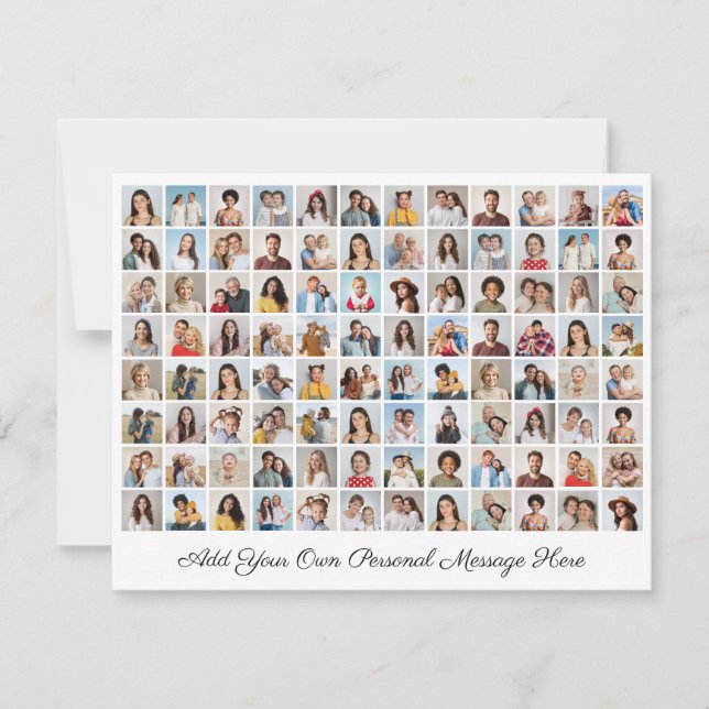 96 Photo Collage Add Your Own Greeting Holiday Card (Front)