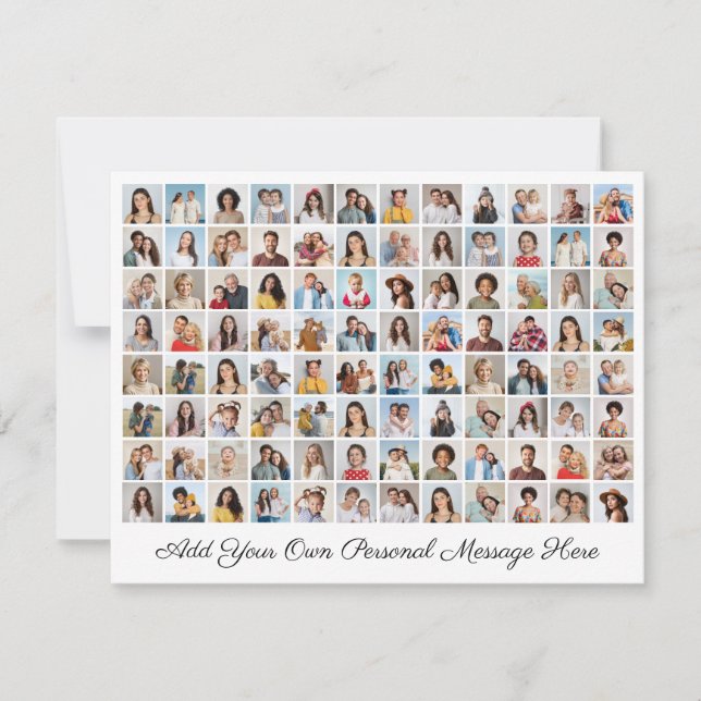 96 Photo Collage Add Your Own Greeting Holiday Card (Front)