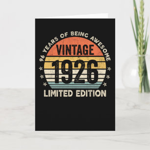 96 Years Of Being Awesome Vintage 1926 Card
