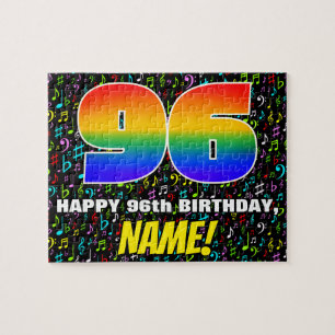 96th Birthday — Fun, Colourful Music Symbols & “96 Jigsaw Puzzle