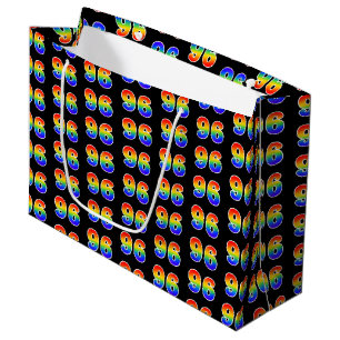 96th Birthday: Fun Rainbow Event Number 96 Pattern Large Gift Bag