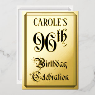 96th Birthday Party — Elegant Script + Custom Name