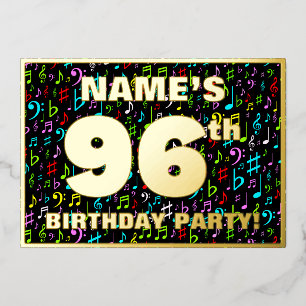 96th Birthday Party — Fun, Colorful Music Symbols