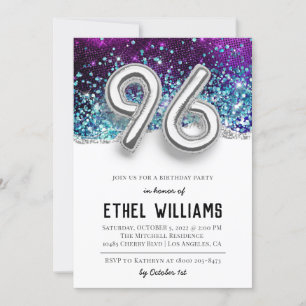 96th Birthday Party Invitation