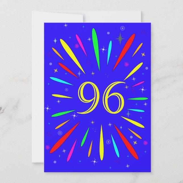 96th Birthday Party Invitation Explosion  (Front)