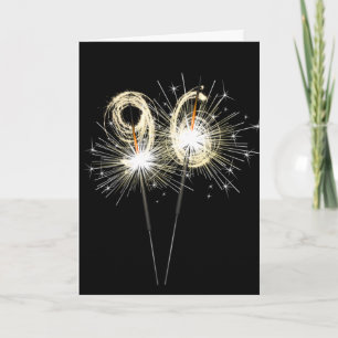 96th Birthday Sparklers on Black Card