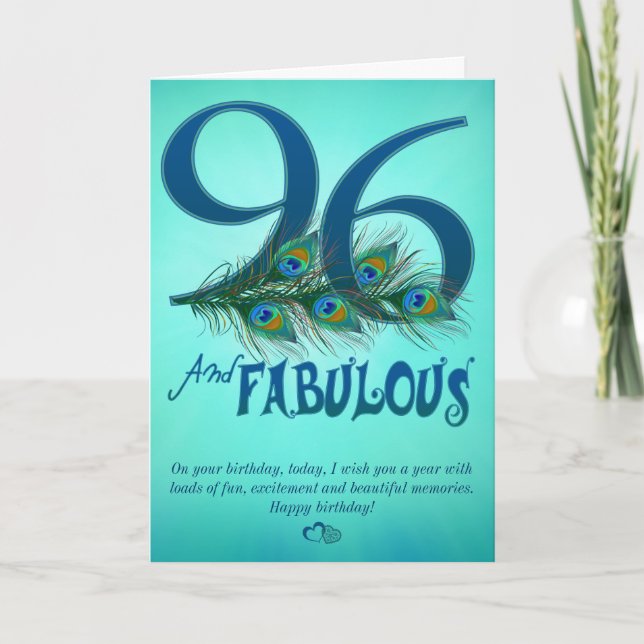 96th Birthday template Cards (Front)