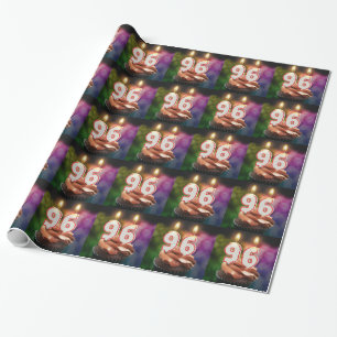 96th birthday with candles wrapping paper