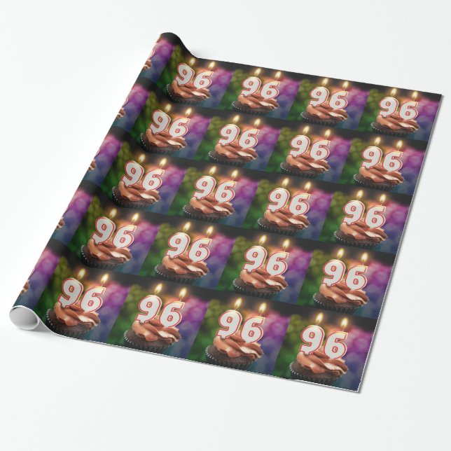 96th birthday with candles wrapping paper (Unrolled)