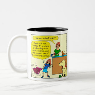 971 math science Oxford comma cartoon Two-Tone Coffee Mug
