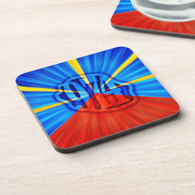 974 Reunion Island - Reunion flag Coaster (Left Side)