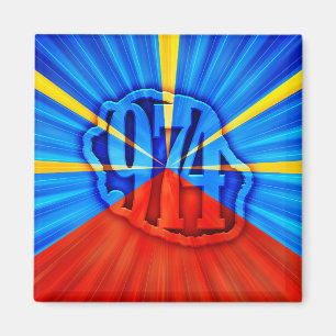 974 Reunion Island - Reunion flag Magnet