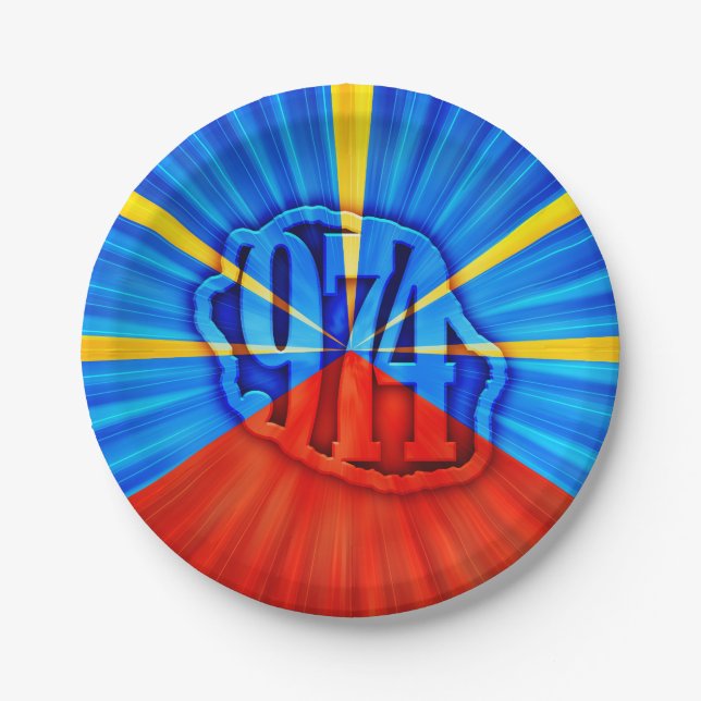 974 Reunion Island - Reunion flag Paper Plate (Front)