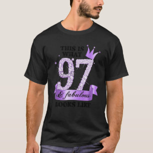 97 & Fabulous I Purple Lilac White Party Group Pho T-Shirt