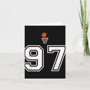 97 Number Basketball Style Vintage White Card