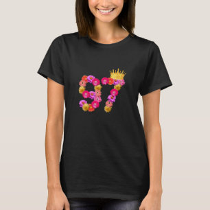 97 Year Old Birthday Women Flower Crown Its My 97t T-Shirt