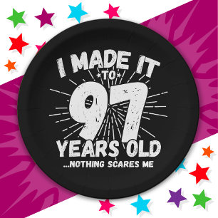 97 Year Old Sarcastic Meme Funny 97th Birthday Paper Plate