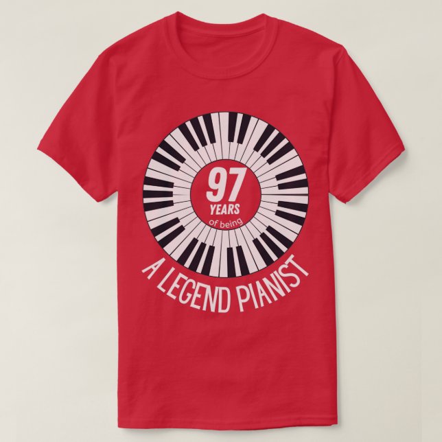 97 years of being an awesome pianist 1  T-Shirt (Design Front)