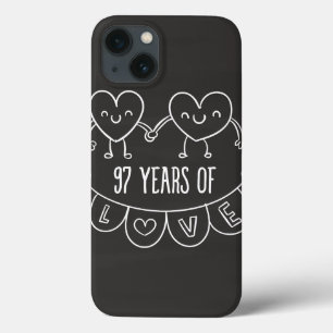 97th Anniversary Gift Chalk Hearts iPhone 13 Case