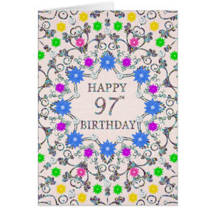 97th Birthday Abstract Flowers