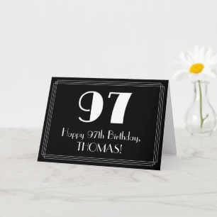 97th Birthday ~ Art Deco Inspired Look "97", Name Card