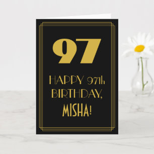 97th Birthday ~ Art Deco Inspired Look "97" & Name Card