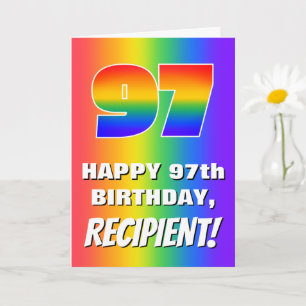 97th Birthday: Colourful, Fun Rainbow Pattern # 97 Card