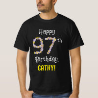 97th Birthday: Floral Flowers Number “97” + Name