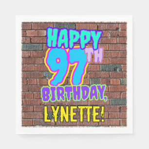 97th Birthday ~ Fun, Urban Graffiti Inspired Look Napkin