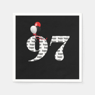 97th Birthday party balloons Napkin
