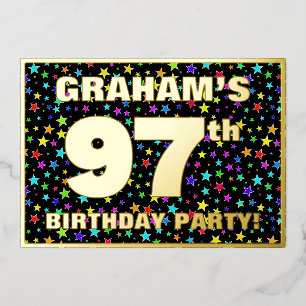 97th Birthday Party — Fun, Colourful Stars Pattern